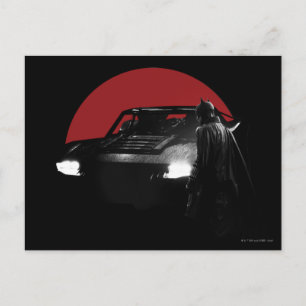 The Batman & Batmobile Graphic Postcard