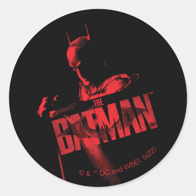 The Batman Cape & Logo Classic Round Sticker (Front)