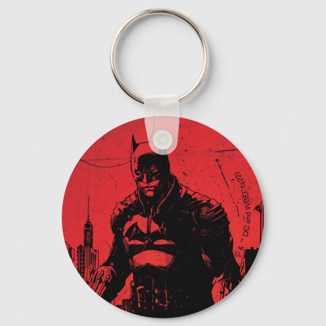 The Batman Comic Book Illustration Key Ring (Front)