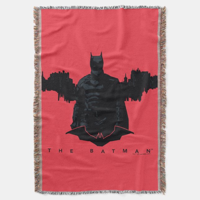 The Batman Gotham Silhouette Throw Blanket (Front Vertical)