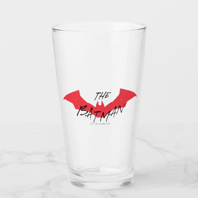 The Batman Handwritten Bat Logo Glass (Front)