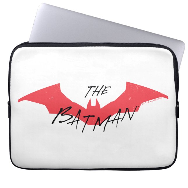 The Batman Handwritten Bat Logo Laptop Sleeve (Front)