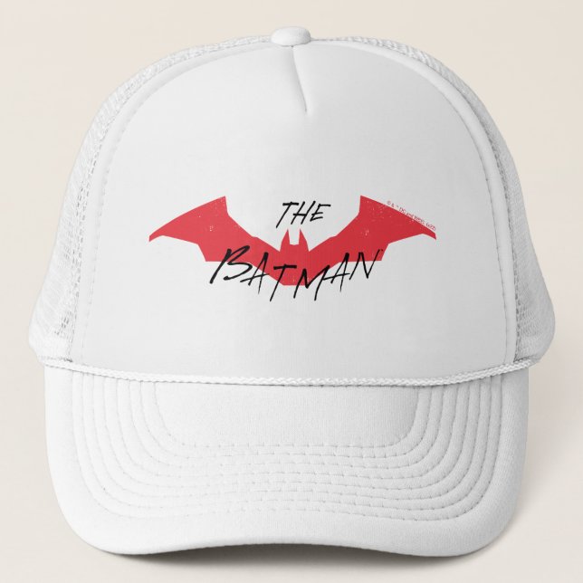 The Batman Handwritten Bat Logo Trucker Hat (Front)