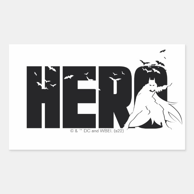 The Batman "Hero" Graphic Rectangular Sticker (Front)