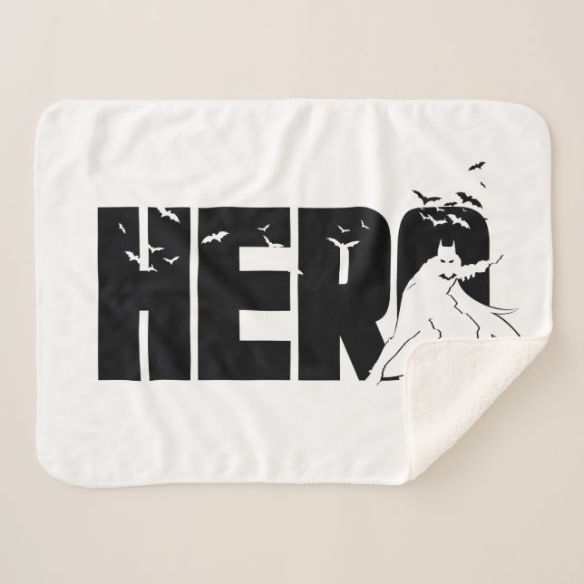 The Batman "Hero" Graphic Sherpa Blanket (Front (Horizontal))