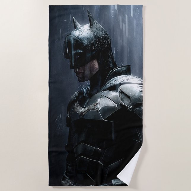 The Batman in the Rain Beach Towel (Front)