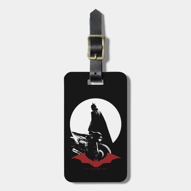 The Batman Motorcycle Silhouette Luggage Tag (Front Vertical)