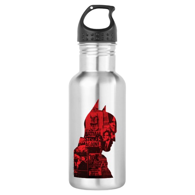 The Batman Newspaper Silhouette 532 Ml Water Bottle (Front)