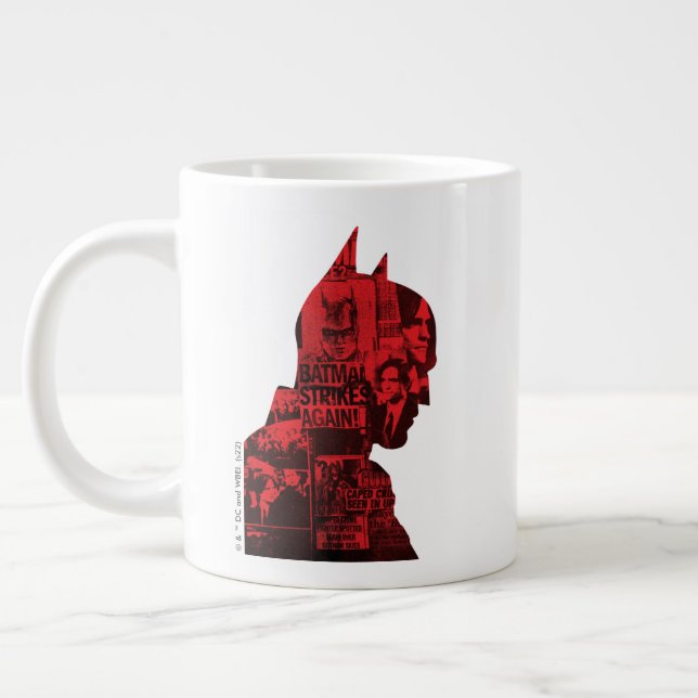 The Batman Newspaper Silhouette Large Coffee Mug (Left)