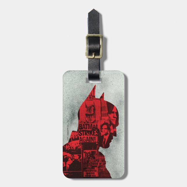 The Batman Newspaper Silhouette Luggage Tag (Front Vertical)