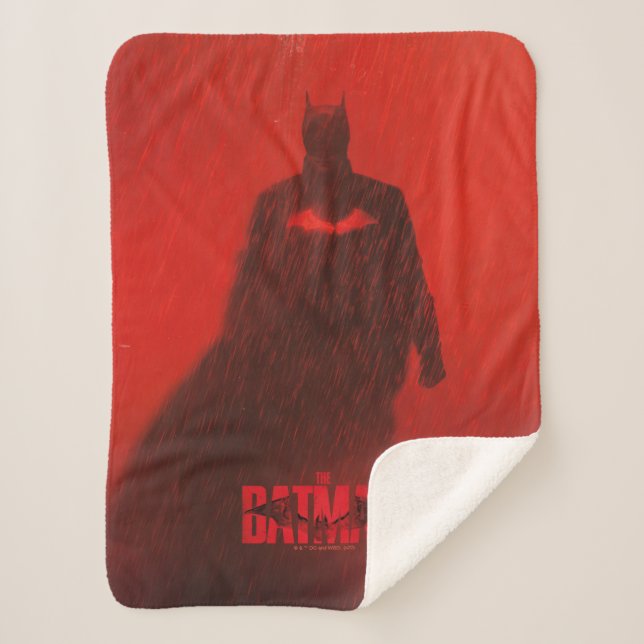 The Batman Red Rain Theatrical Poster Graphic Sherpa Blanket (Front)