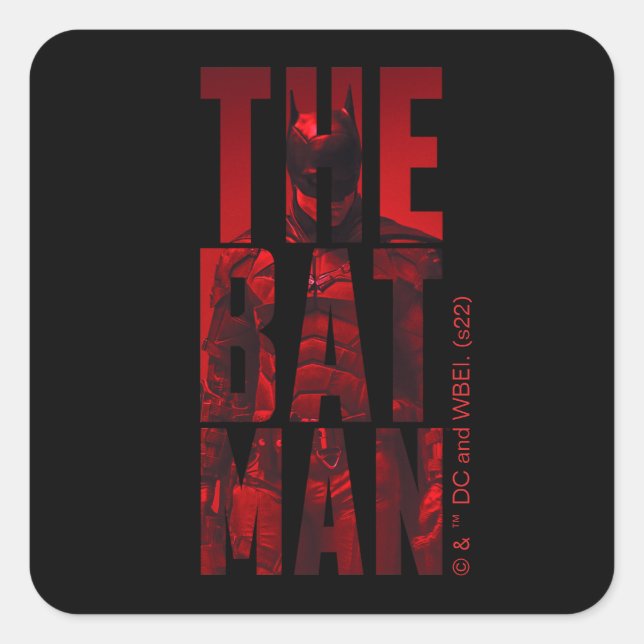 The Batman Typography Cutout Square Sticker (Front)