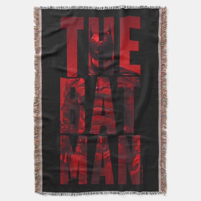 The Batman Typography Cutout Throw Blanket (Front Vertical)