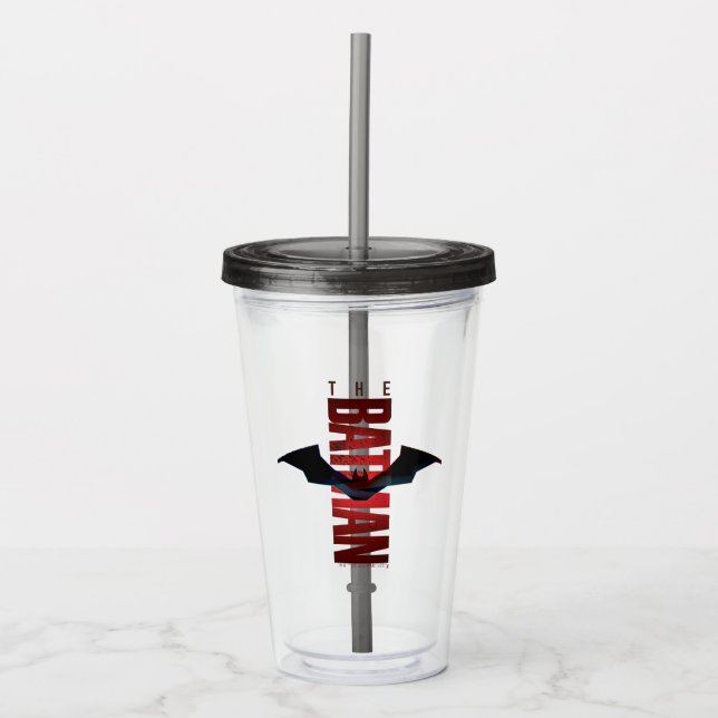 The Batman Vertical Logo Acrylic Tumbler (Front)
