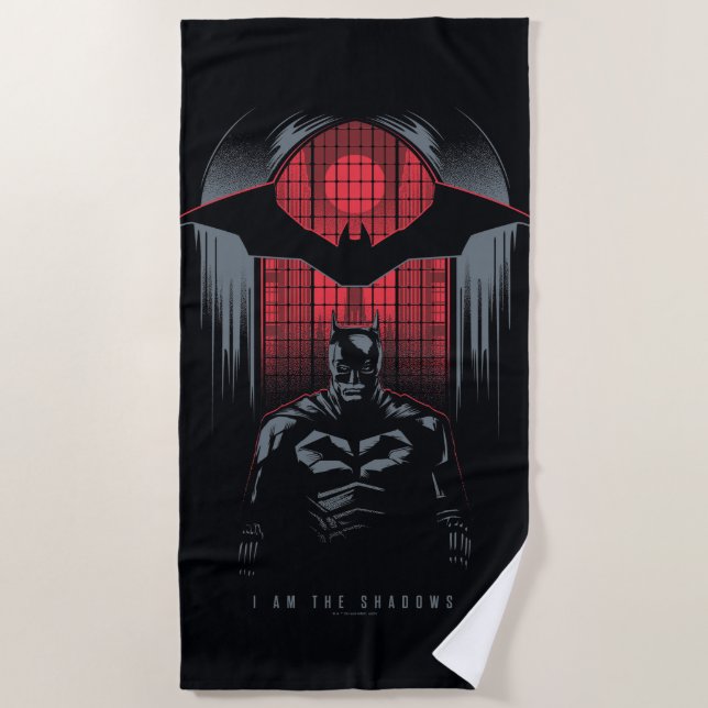 The Batman Window Pane Outline Beach Towel (Front)