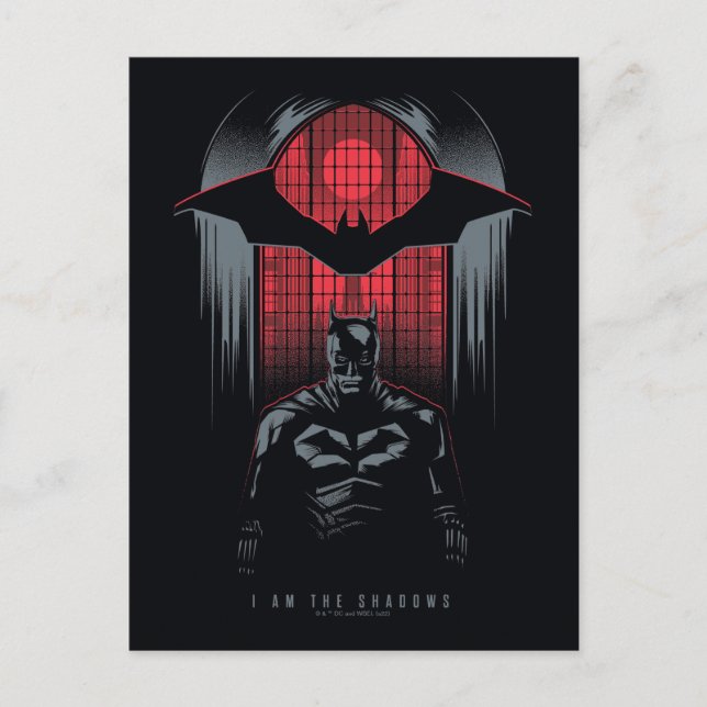 The Batman Window Pane Outline Postcard (Front)