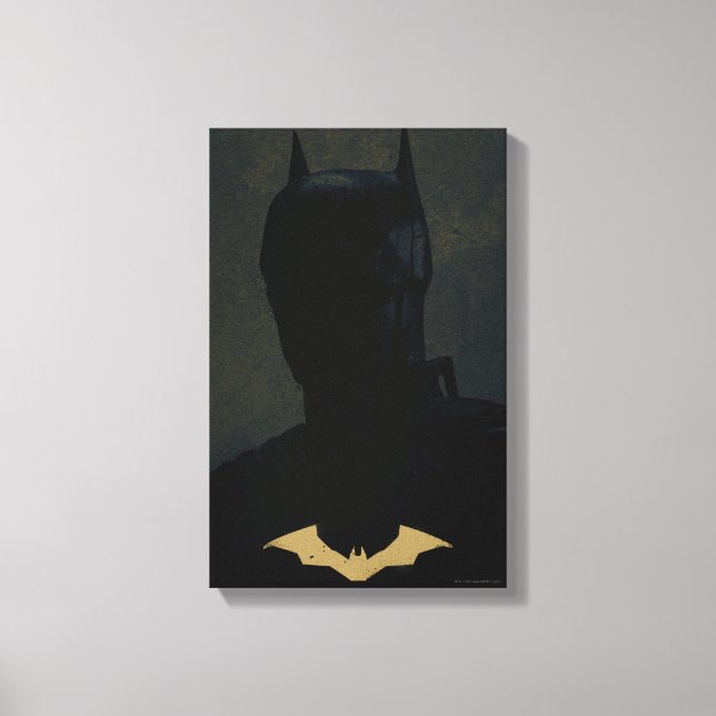 The Batman With Golden Bat Symbol Canvas Print (Front)