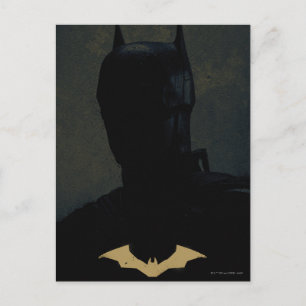 The Batman With Golden Bat Symbol Postcard