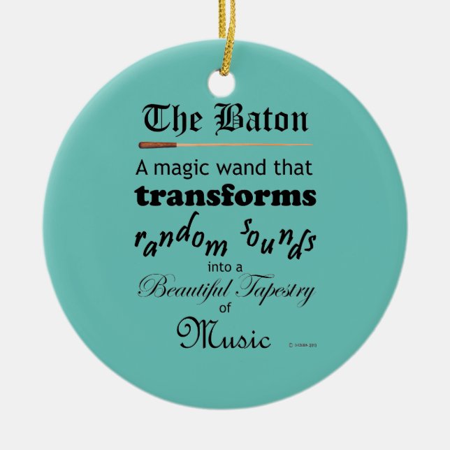 The Baton Ceramic Tree Decoration (Front)