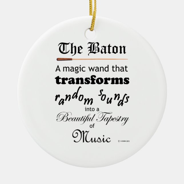 The Baton Ceramic Tree Decoration (Front)