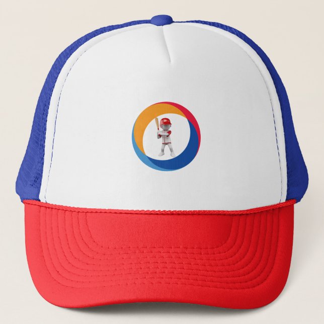 The Batsman - Classic Cricket Design Trucker Hat (Front)