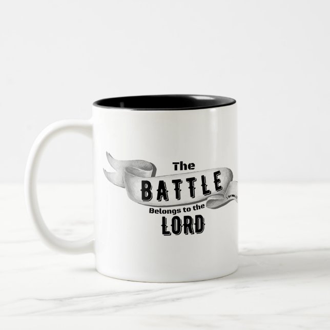 The Battle Belongs To The Lord Two-Tone Coffee Mug (Left)