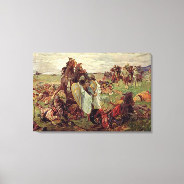 The Battle between Russians and Tatars, 1916 Canvas Print (Front)