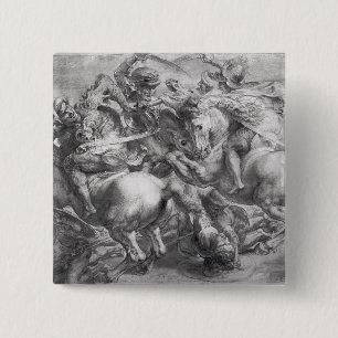 The Battle of Anghiari after Leonardo da Vinci 15 Cm Square Badge