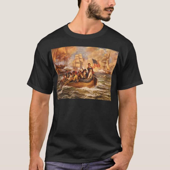The Battle of Lake Erie by Percy Moran T-Shirt (Front)