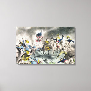 The Battle of New Orleans, pub.Nathaniel Currier Canvas Print
