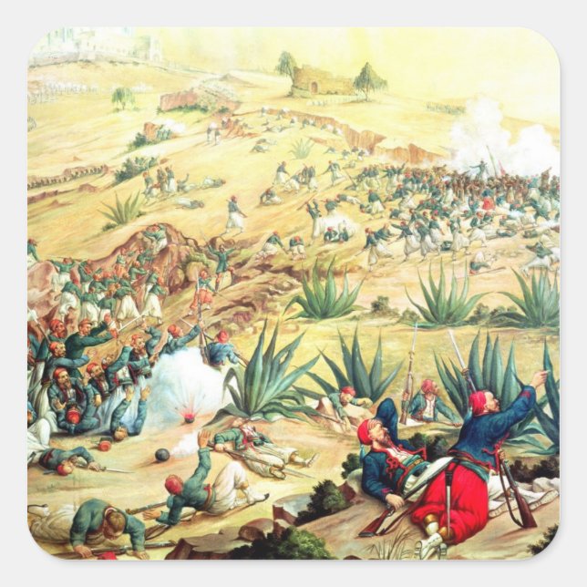 The Battle of Puebla, 5 May 1862 Square Sticker (Front)