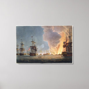 The Battle of the Nile, 1st August 1798, engraved Canvas Print