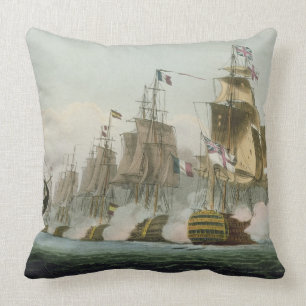 The Battle of Trafalgar, 21st October 1805, engrav Cushion