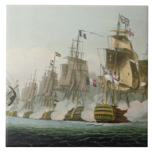 The Battle of Trafalgar, 21st October 1805, engrav Tile (Front)