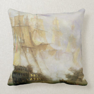The Battle of Trafalgar, c.1841 (oil on canvas) Cushion