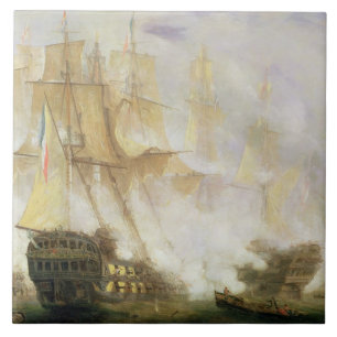 The Battle of Trafalgar, c.1841 (oil on canvas) Tile