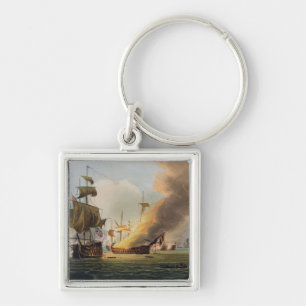 The Battle of Trafalgar, October 21st 1805, engrav Key Ring