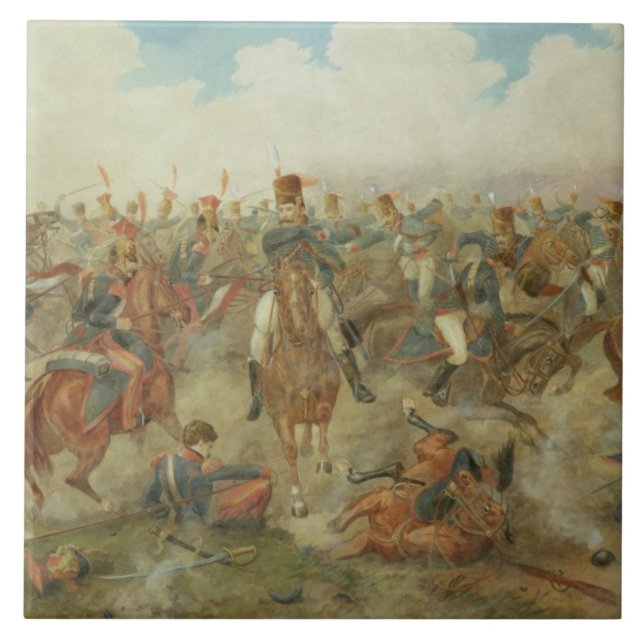 The Battle of Waterloo, June 18th 1815 (w/c on pap Tile (Front)