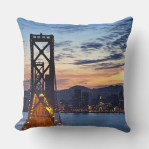 The Bay Bridge from Treasure Island Cushion