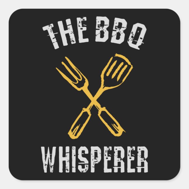 The BBQ Whisperer Square Sticker (Front)