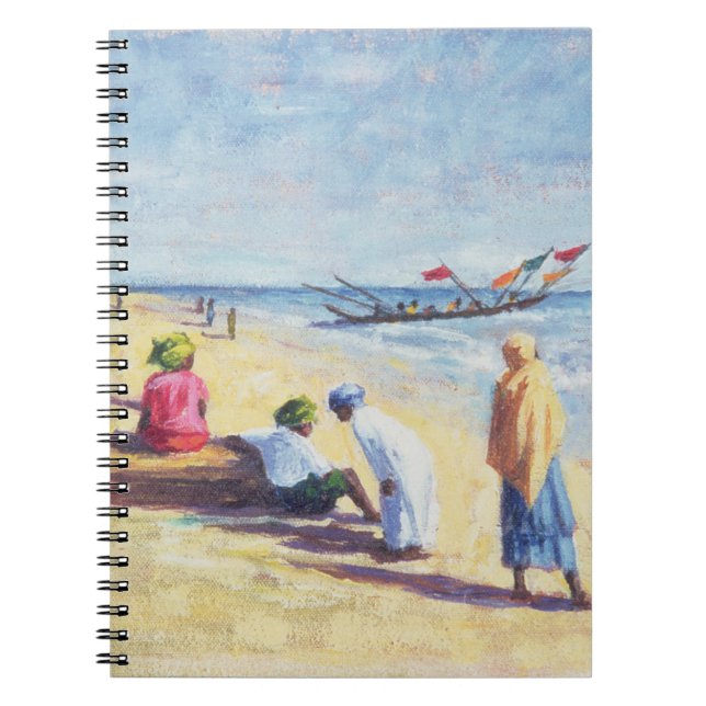 The Beach at Abene Senegal 1997 Spiral Notebook (Front)