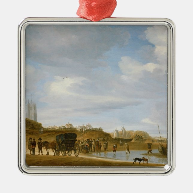 The Beach at Egmond-an-Zee Metal Tree Decoration (Front)