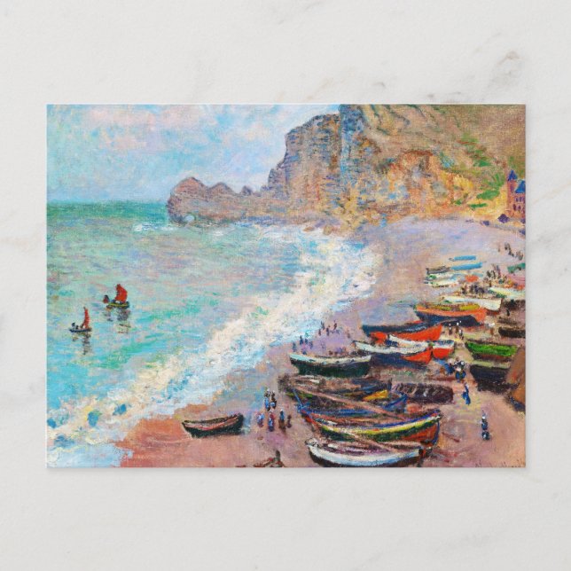 The Beach at Etretat Claude Monet Postcard (Front)