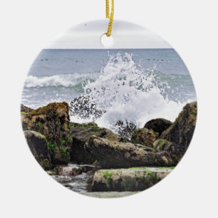 The Beach at Montauk, NY Ceramic Tree Decoration