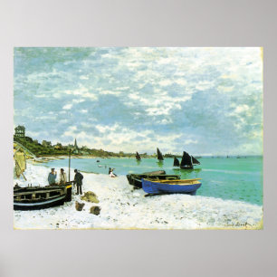 The Beach at Sainte-Adresse Claude Monet Poster