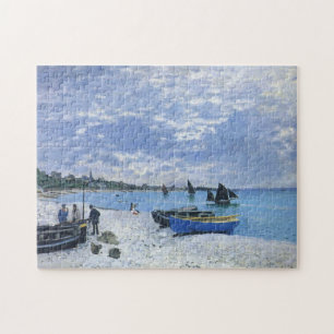 The Beach at Sainte-Adresse Monet Fine Art Jigsaw Puzzle