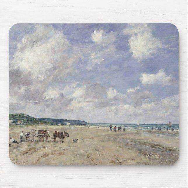 The Beach at Tourgeville, 1893 Mouse Pad (Front)