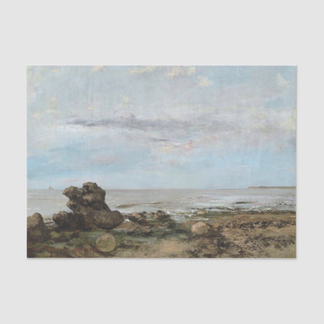 The Beach at Trouville, Gustave Courbet Tissue Paper (Front)