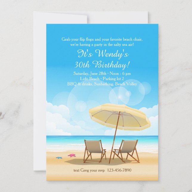 The Beach Awaits Invitation (Front)