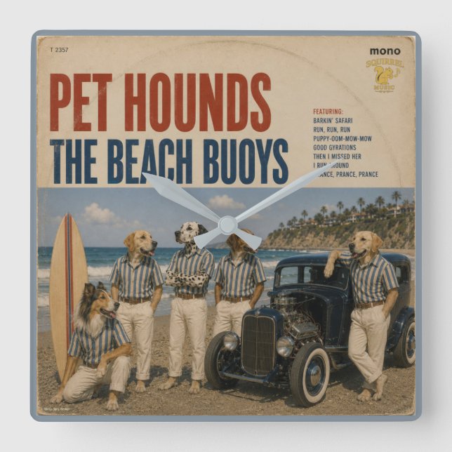 The Beach Buoys Album: a parody Square Wall Clock (Front)